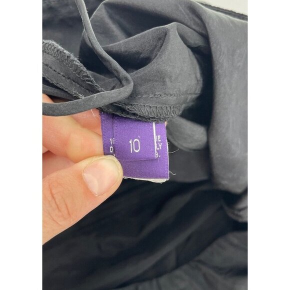VTG Ralph Lauren Purple Label Women Silk Pants Black Union Made Made In USA 10 - Picture 5 of 11